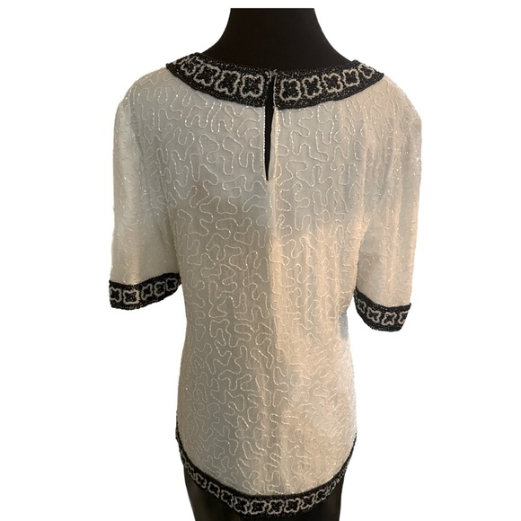 487 Lawrence Kazar beaded top - Picture 2 of 4